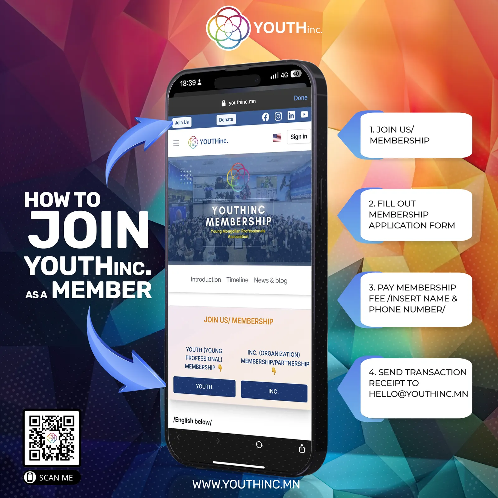 💙YOUTHinc-ийн гишүүн болсоноор та 𝒀𝒐𝒖𝒕𝒉 𝑫𝒆𝒗𝒆𝒍𝒐𝒑𝒎𝒆𝒏𝒕 𝑷𝒓𝒐𝒈𝒓𝒂𝒎 2024🚀Залуу Мэргэжилтнийг бэлтгэх хөгжлийн хөтөлбөрт хамрагдах боломжтой болно.
