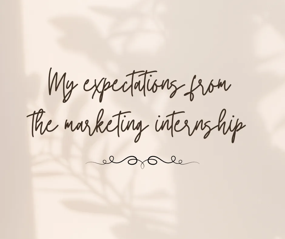 Marketing internship expectation